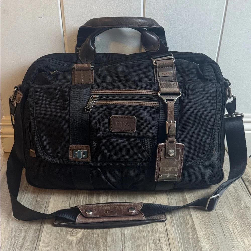 TUMI Alpha Black Ballistic Nylon Laptop Briefcase Messenger Bag